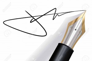 7918959-Signing-with-a-fountain-pen-Stock-Vector-signature