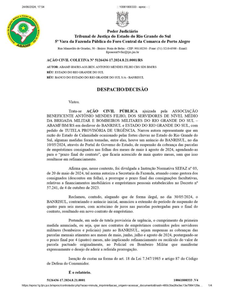 ABAMF CONQUISTA SUSPENSÃO DE EMPRÉSTIMOS CONSIGNADOS SEM JUROS PARA POLICIAIS E BOMBEIROS MILITARES